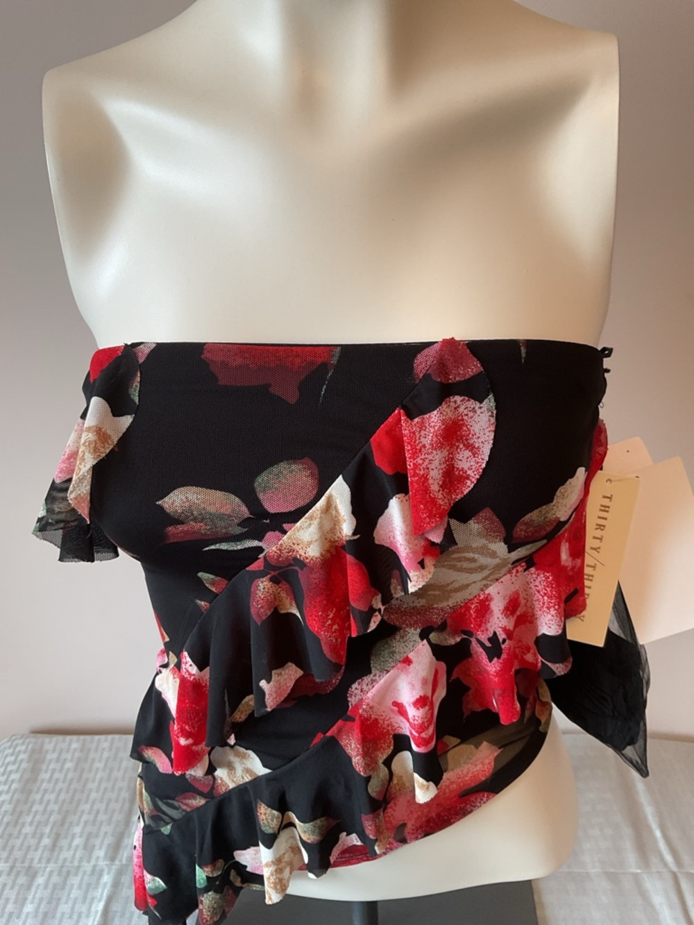 Strapless Ruffle Top Bonus Scarf - Picture 2 of 10